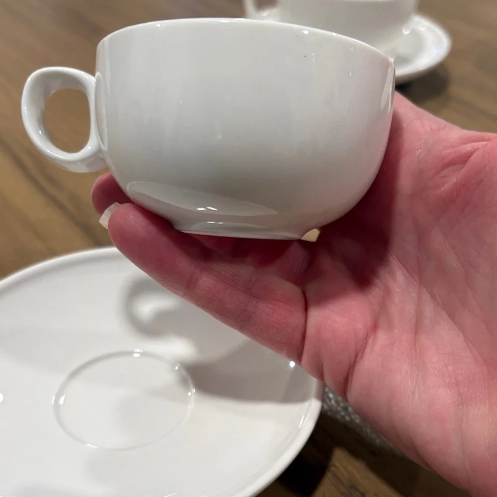 Crate&Barrel Porcelain White Tea/espresso Cup Set 4